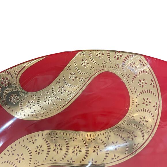 Chinese New Year Disposable Dinner Plates 10.25in Red & Gold Snake Set of 12 New - Picture 6 of 10